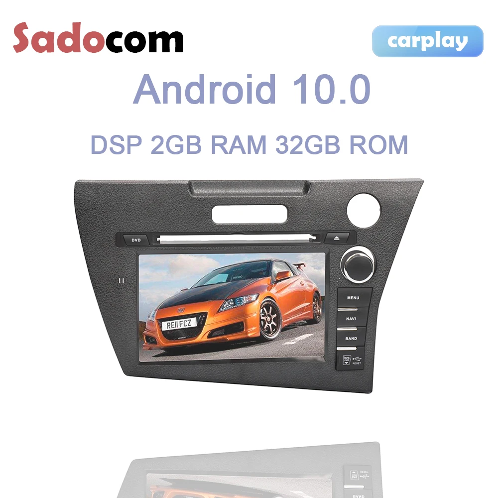 7&quot DSP 2din Android 10.0 Car DVD player autoradio 32GB ROM 2GB RAM right hand GPS car radio 4.0 carplay for Honda CR-Z 2010 2011 |