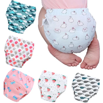 

Reusable Baby Washable Cloth Diaper Cotton Training Pants Underwear for Baby Child Printing Nappy Liner Diapers MD3B78