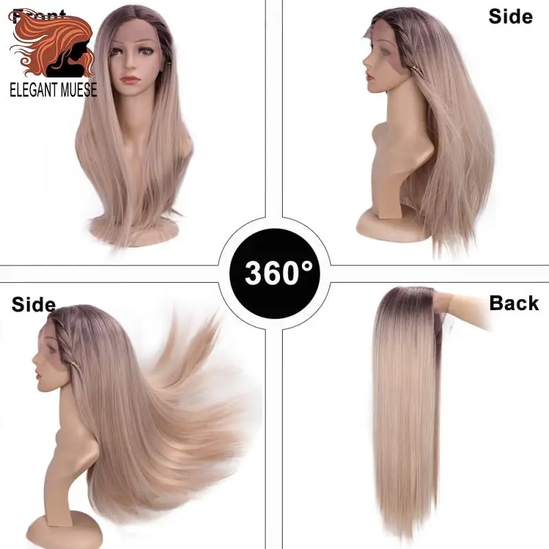 Elegant MUSES синтетический парик блонд Синтетические волосы на кружеве парик с эффектом деграде(переход от темного к блондинка термостойкие волокна природные для Для женщин парики