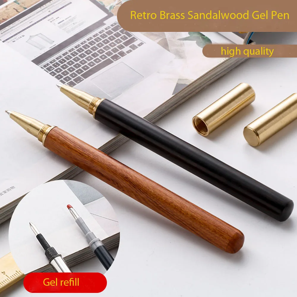 

50pcs/Lot Luxury Quality Brand School Brass Brown Red Black GOLD Wood Roller Business Stationery Office Supplies