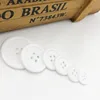 50pcs 11/15/18/20/25/30mm White Color Overcoat Plastic Button 4 holes Craft Sewing PT250 1