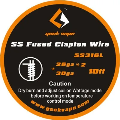 Geekvape лента провода Twist SS плавленый Clapton KA1 SS316L гусеничный нагревательный провод для падения Ремонтопригодный RDA RTA танк