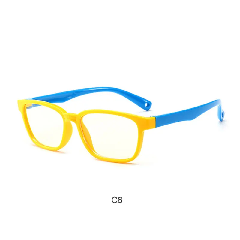 Kilig, анти-синий светильник, очки, детские солнцезащитные очки, Детские блокирующие очки для девочек и мальчиков, прозрачная компьютерная оправа, UV400 - Цвет линз: C6