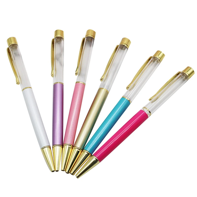 

100Pcs High-End DIY Production Crystal Color Ballpoint Pen Metal Empty Pen Birthday Valentine's Day Gift Color Random