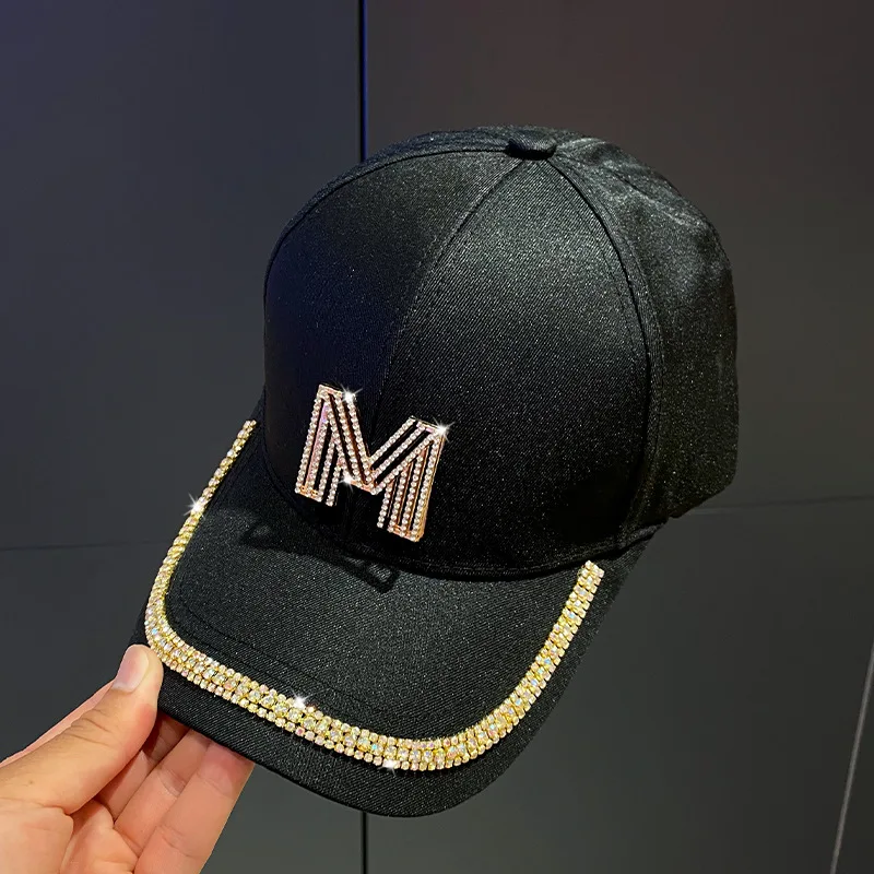 2020 New 4colors Letter MD Rhinestone Women Baseball Cap Female Solid Outdoor Adjustable Embroidered Hip-hop Hats Summer Sunhat04