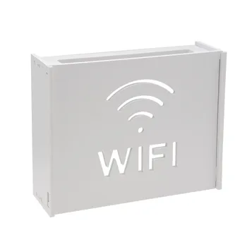 

PVC Wifi Router Storage Box WFI Wall Mounted Shelf Holder Cable Power Plug Storage Rack Wire Bracket Organizer for Home
