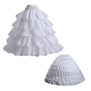 

Drawstring Wedding Bridal Petticoat Six Hoops Larges Full White