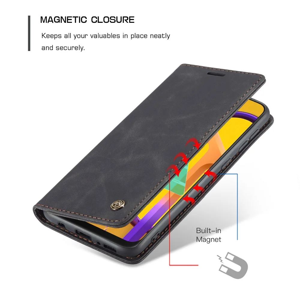 CaseMe Luxury Magnetic Retro Card Slot Stand Flip Cover For Samsung Galaxy M30S M21 Leather Wallet Case For Samsung M31 (9)