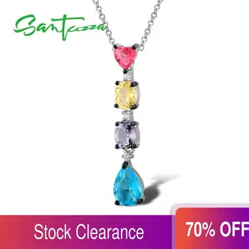

Santuzza Silver Necklaces Pendants For Women Natural Stone Pendant fit for Necklace 925 Sterling Silver Slide Necklaces Pendant