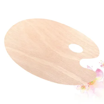

1PC Art Painting Color Mixer Oval Color Mixing Board Oil Painting Acrylic Color Mixing Tray Wooden Paint Plate Portable Color Mi