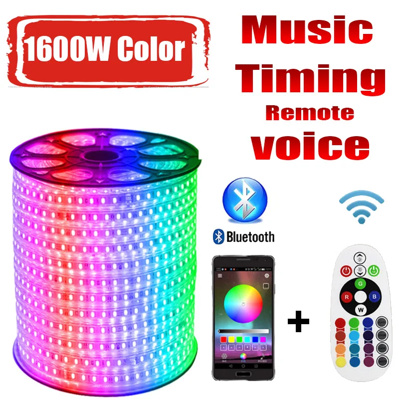 Светодиодная лента 220 В RG 1600 Вт цвета 5050 RGB наружная Водонепроницаемая в 10 м 20 100 200