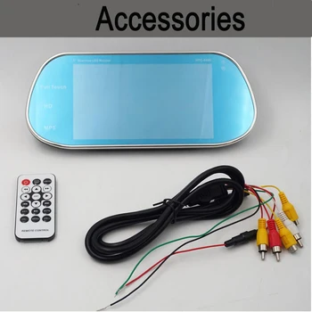 

MP5 1080P 7 inch TFT color HD Mirror Monitor Remote Control Touch Button Suppot 2AV input for reversing camera rearview Monitor