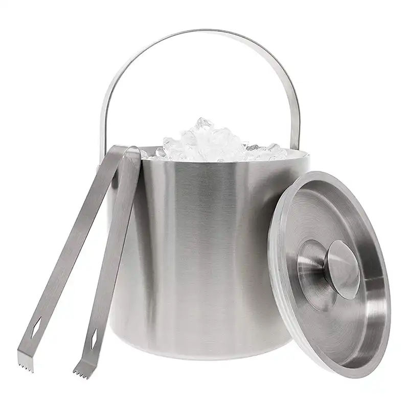 ice bucket with tongs in lid