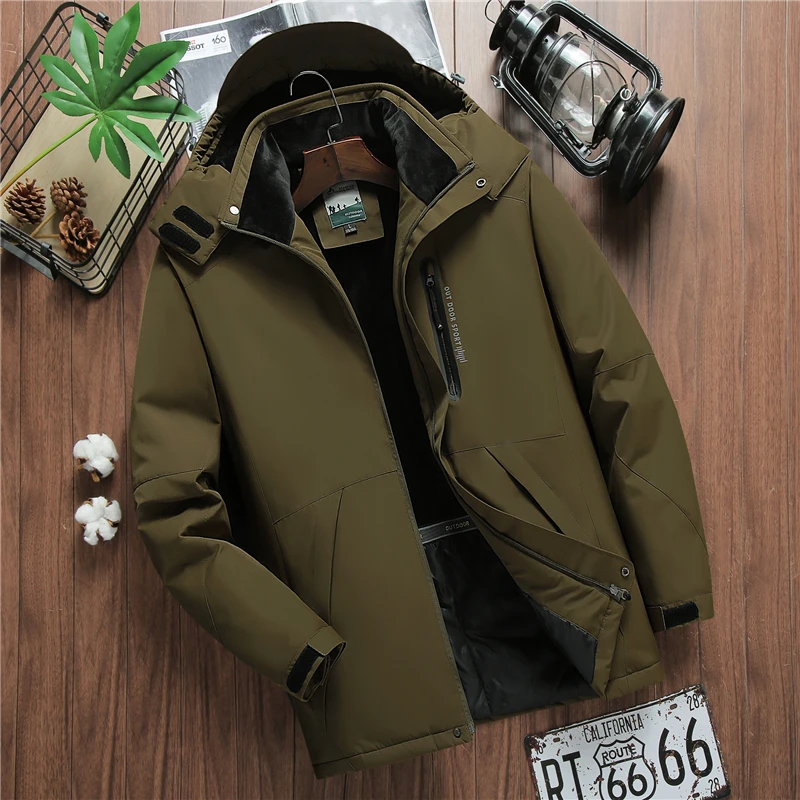 Winter Jacket Men Waterproof Hooded Windbreaker Male Thick Warm Parkas Fleece Jacket Coat Men Plus Size 7XL 8XL 9XL Dropshipping