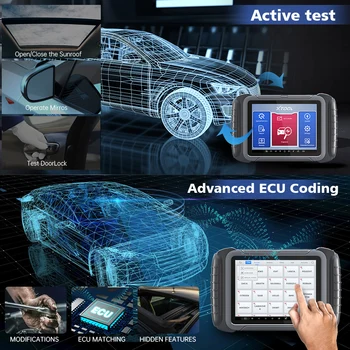 XTOOL D8 BT OBDII Automotive Full System Diagnostic Tool ECU Coding Code Reader Scanner CAN FD 31+ Service Functions Active Test 3