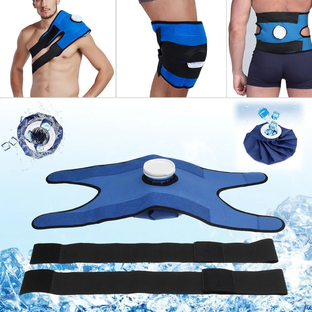 

Reusable Ice Bag Cold Pack For Injuries Neck Knee Pain Relief+A Set Bandage Health Care Knee/ Head/ Leg/ Body Muscle Cooler Bags