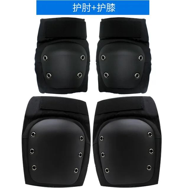 US $11.64 Skiing Skating Thick Hard Knee And Elbow Protector Suit Fourpiece Set Skiing Roller Skating Riding