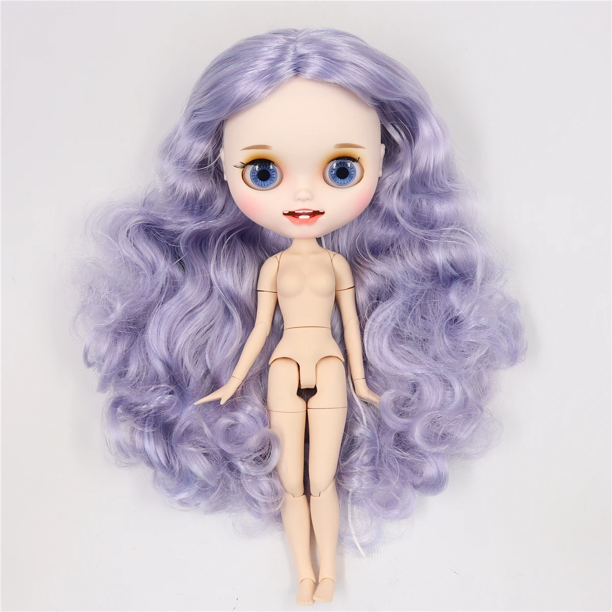 Ледяная фабрика blyth кукла белая кожа шарнир тела пользовательская кукла bjd игрушка матовое лицо фиолетовые волосы голая кукла 30 см
