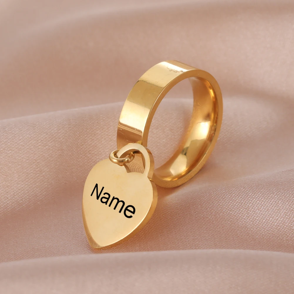 

Sipuris Customized Heart-shaped Name Ring Stainless Steel Personalized Name Letter Ring For Couples Women Gifts Fashion Jewelry