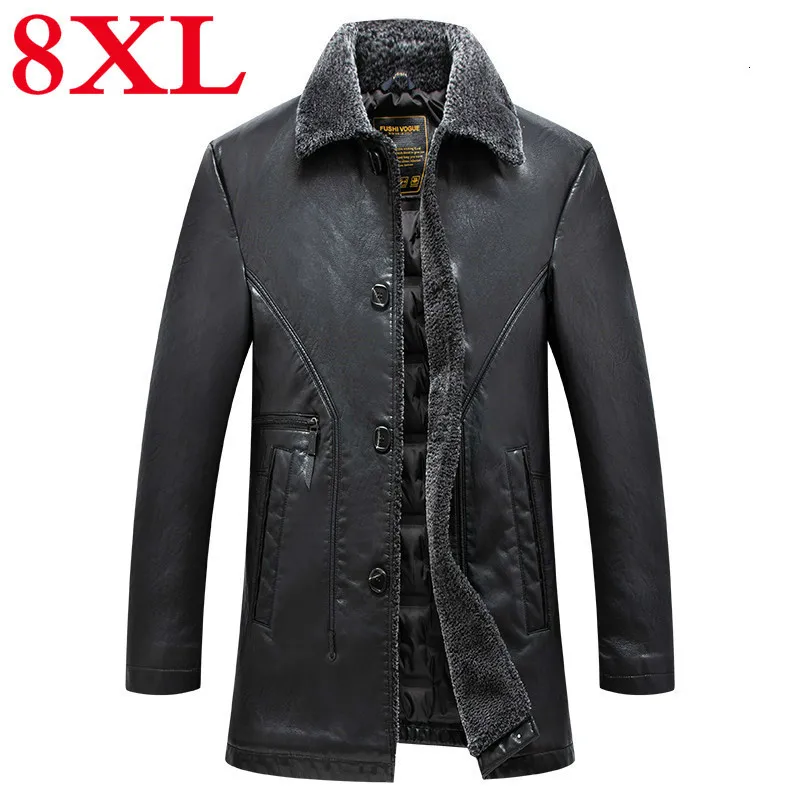 Мужская длинная куртка из натуральной овечьей кожи размеры 8XL 7XL | одежда