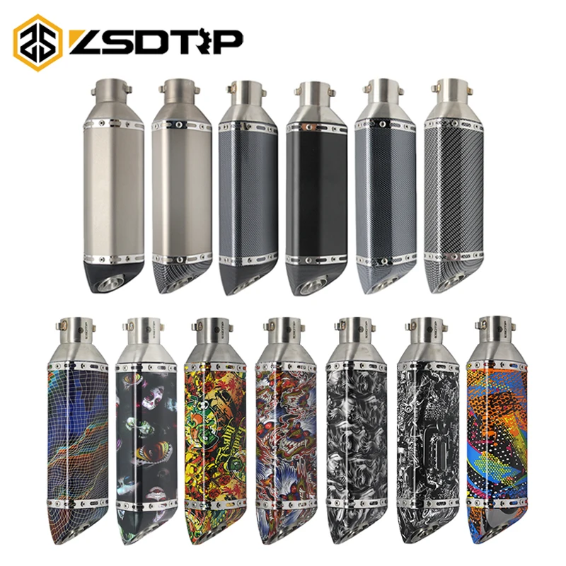 ZSDTRP универсальный мотоцикл Akrapovic выхлопной модифицированный Глушитель Трубы скутер, питбайк грязи мотокросса
