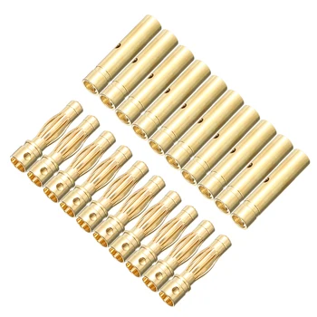 

10Pair/set 4mm Gold Plated Bullet Banana Plug Connector Male Female Banana Connectors Adapter For RC Battery Motor