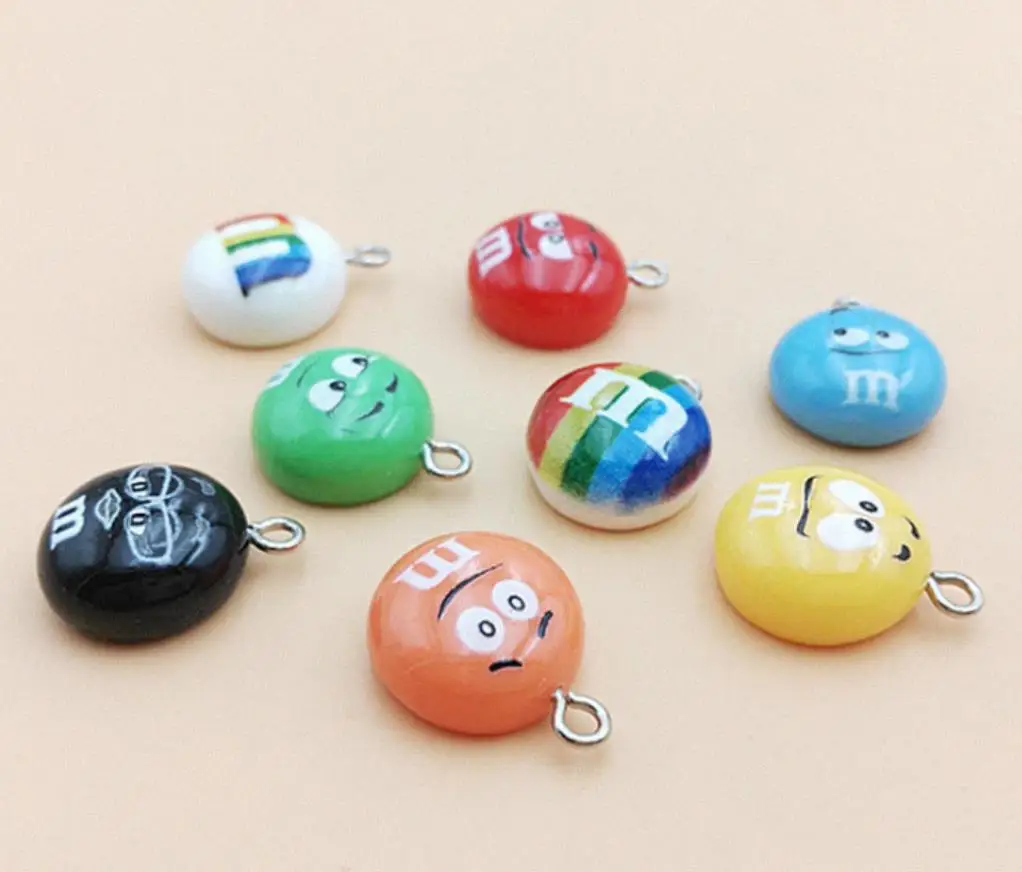 20pcs/pack Chocolate Beans Resin Charms Cute Pendant Earring DIY Fashion Jewelry Accessories SO CUTE