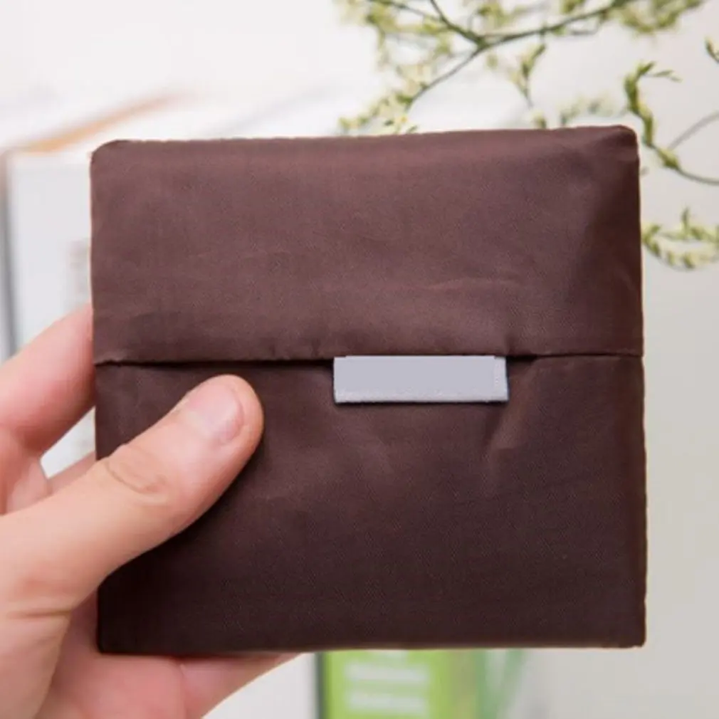 

Compact Size Solid Color Foldable Oxford Cloth Shopping Bag Environment Eco-Friendly Reusable Portable Handle Bag for Grocery