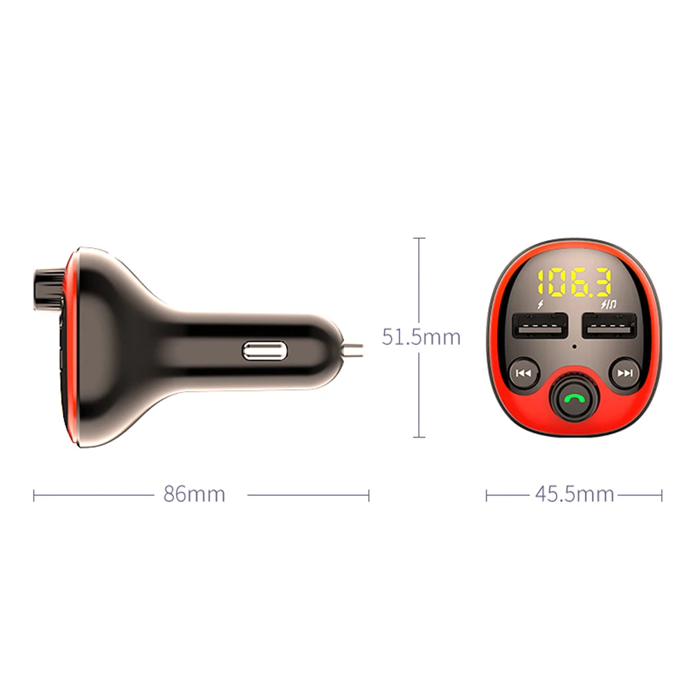Светодиодный дисплей, громкая связь, автомобильный Bluetooth, fm-передатчик, mp3-плеер, двойное USB зарядное устройство, Беспроводная Громкая связь, динамик, автомобильные аксессуары