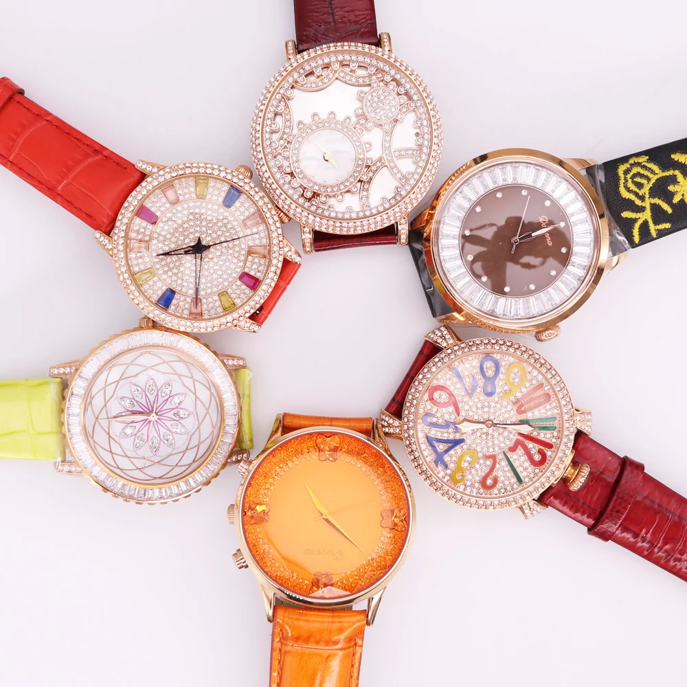 SALE!!! Discount Davena Crystal Old Types Lady Women's Watch Japan Mov't Fashion Hours Bracelet Leather Girl's Gift No Box