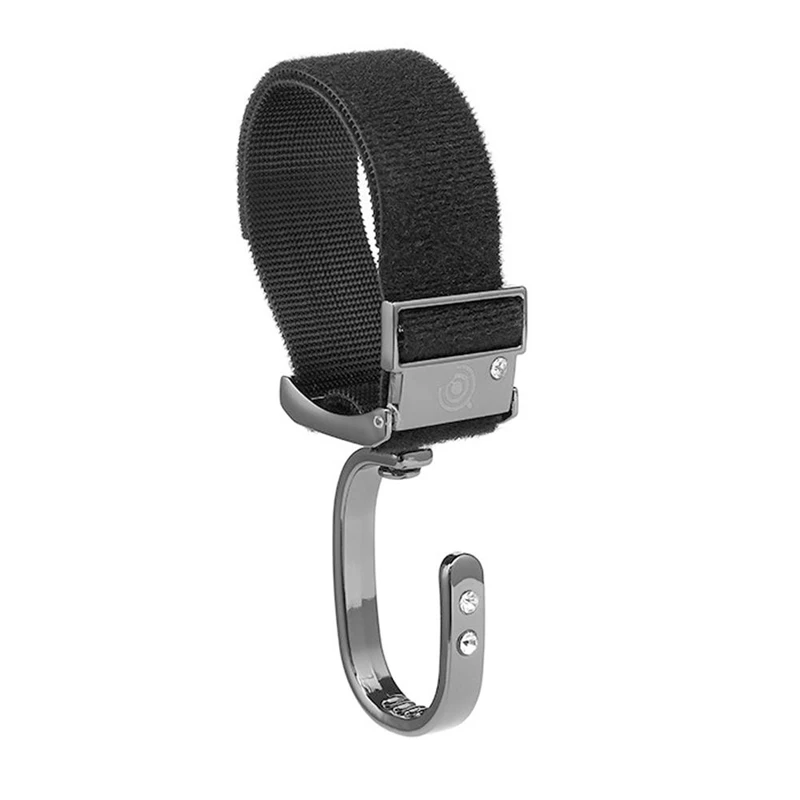 FBIL-2Pcs, черные крючки для детской коляски, 360 Вращающийся крючок для детской коляски с застежкой-липучкой, вешалка, сумка для покупок, вращающийся зажим