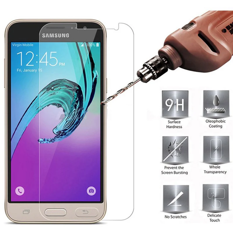 2pcs Tempered Glass For Samsung Galaxy J3 J5 J7 J1 2016 9H Screen Protector For Samsung A3 A5 A7 2016 2017 protection Glass Film