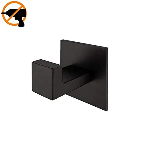 black matte Melairy самоклеящийся крючок полотенца для ванной 304 Нержавеющая сталь Матовый полотенце крючок в аксессуары для ванной комнаты, без винта - Цвет: black matte