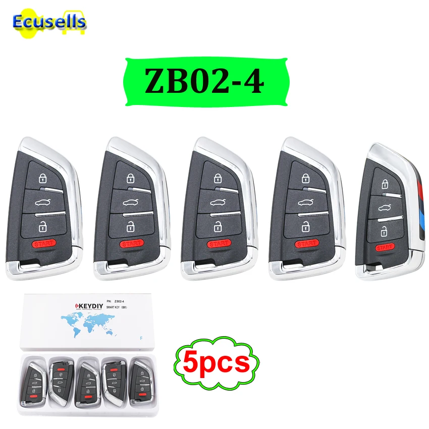 5 шт./лот KEYDIY Универсальный умный ключ ZB02 4 для KD900 KD X2 мини Автомобильный Удаленная