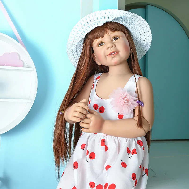 87 см Reborn Baby Girl Bebe Reborn Bonecas полный Силиконовый Inteiro Reborn Baby Doll принцесса Малыш игрушка шарнир BJD кукла Juguetes