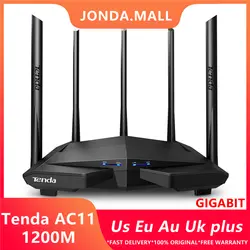 Tenda AC11 1200 Мбит/с Беспроводной Wi-Fi роутера Dual band 2,4 г/5 г 1 WAN + 3 LAN Gigabit Порты 5*6 дБи Антенна 802.11AC 1 ГГц Процессор 128 DDR3