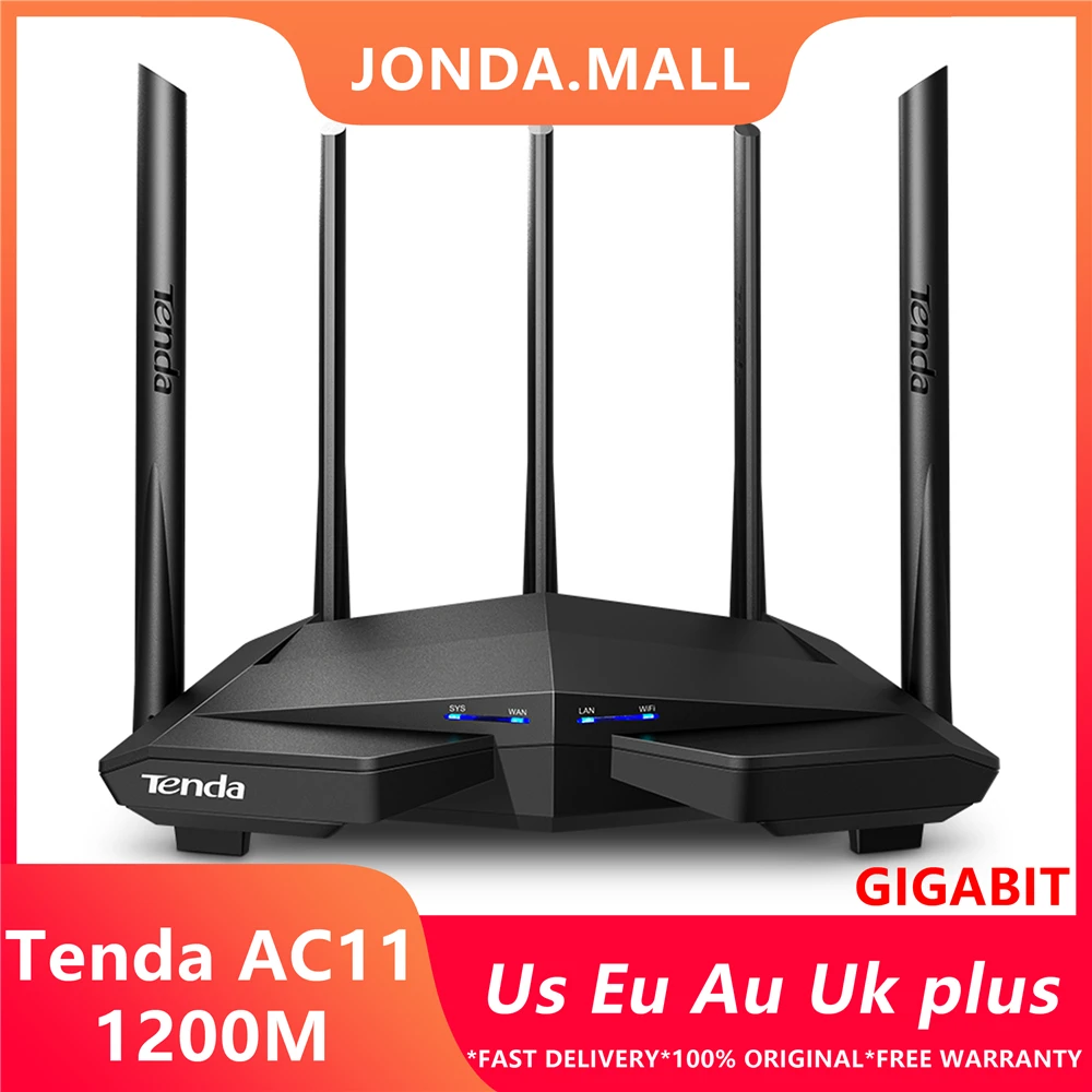 Беспроводной маршрутизатор Tenda AC11 1200 Мбит/с двухдиапазонный Wi Fi роутер 2 4G/1 WAN + 3 LAN