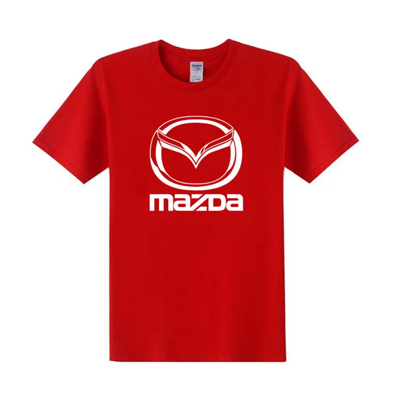 Мужские летние футболки из хлопка Mazda для мужчин и женщин, хлопковые футболки, мужские футболки с принтом, XS-4XL с коротким рукавом высокого качества - Цвет: RED 1