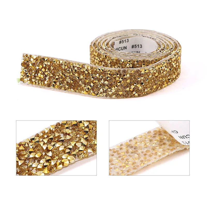 Rhinestone Chain Tape Trim Resin Diamond Belt Strip Double-sided Adhesive Self-adhesive Clothing Accessories DIY Accessories 