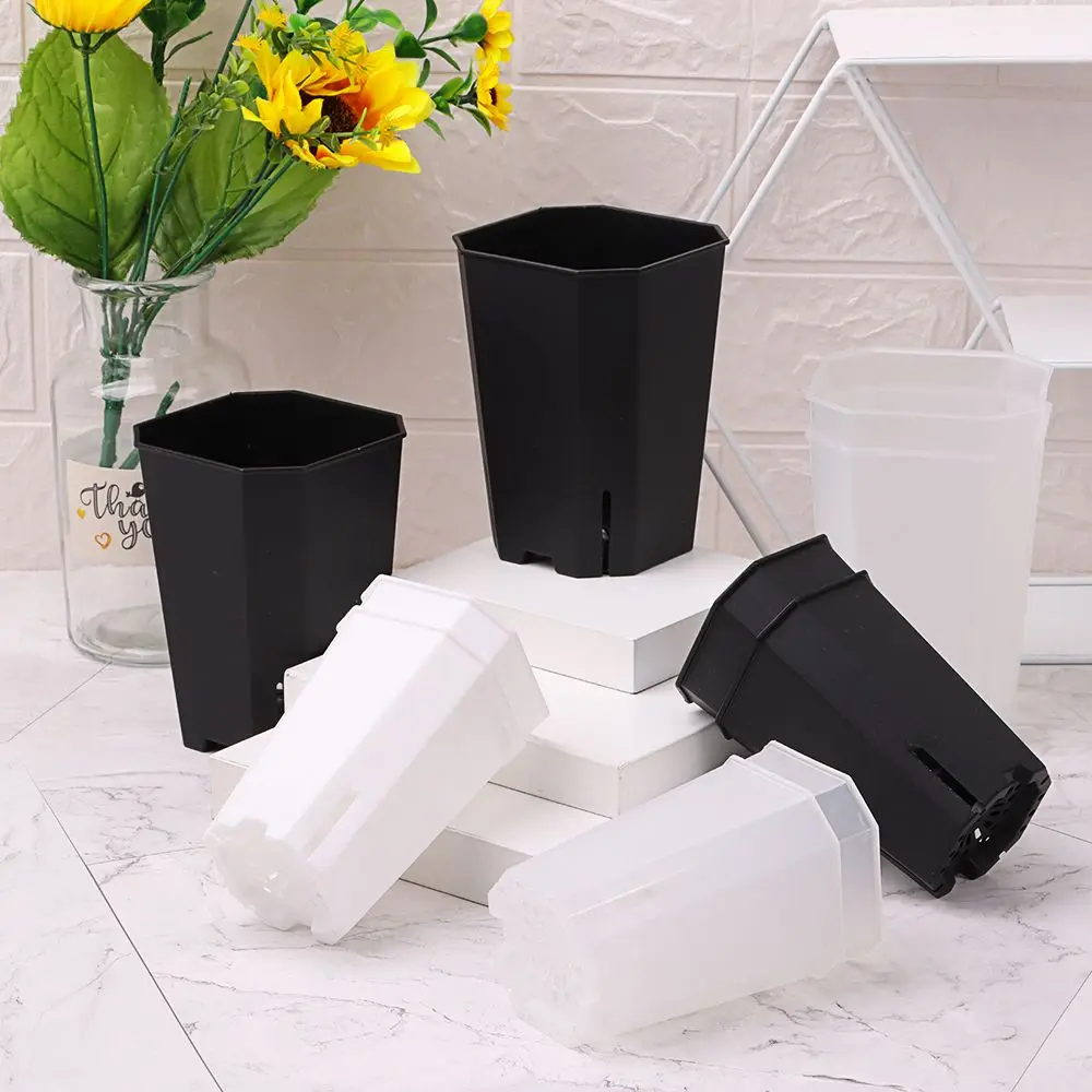 Flower Pot Plant Pot Plastics Side Hole Flower Pot Octagonal Square Succulent Resin Vientiane Transparent