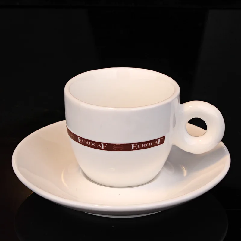 50 мл, из белой керамики маленькие объемные кружки кофейная чашка и наборы блюдец простота итальянский концентрированный капучино латте чашка для эспрессо