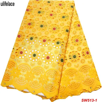 

Swiss Voile Lace In Swizterland With Stones African Polish Dry Lace Fabric Tulle Cotton Nigerian Lace Fabrics for dress SW-513