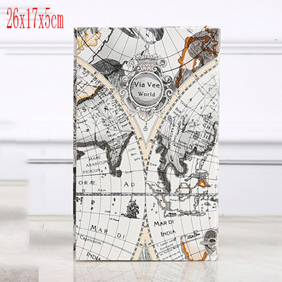 Storage box Retro European Style World map Security Safe book Cash Money Jewelery Organizer Box
