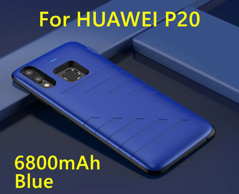 Чехол для зарядного устройства для huawei P20 Pro 6800/8200 мАч Внешний аккумулятор внешний аккумулятор чехол для зарядки для huawei P20 чехол для аккумулятора - Цвет: P20 Blue