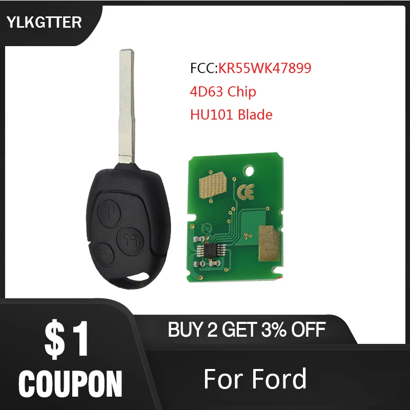 YLKGTTER 3 кнопочный пульт дистанционного управления для Ford Mondeo Focus Fiesta Fusion D Max S с