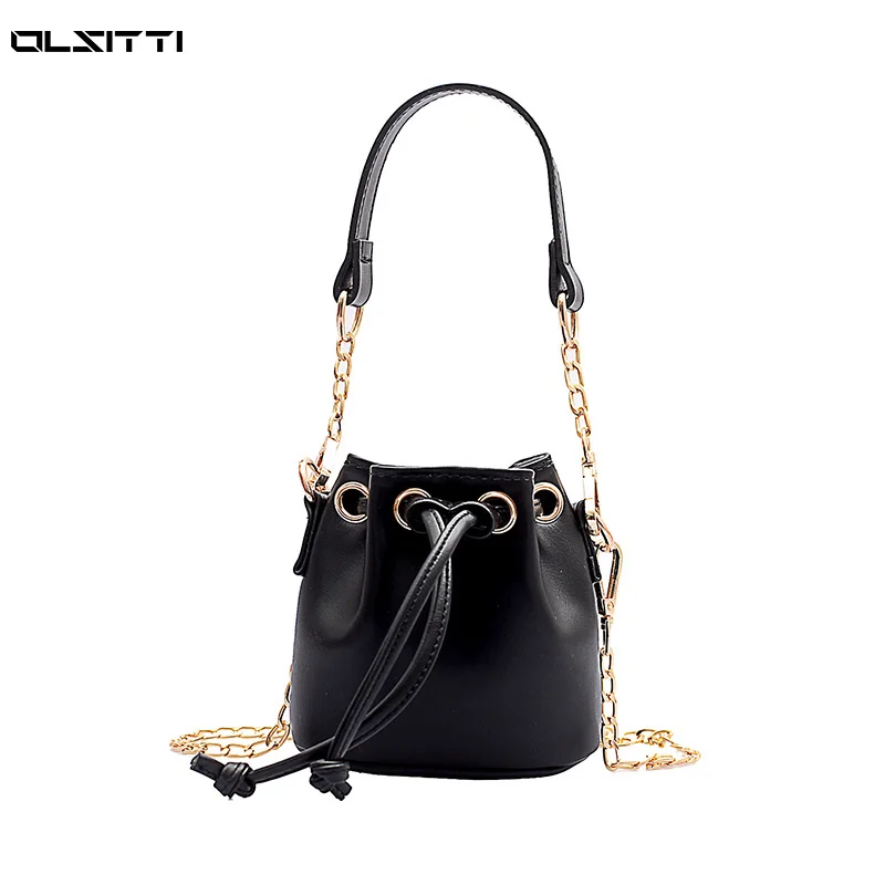 

OLSITTI Mini Pu Leather Simple Bucket Bags For Women 2020 Chain Crossbody Bags Ladies Lipstick Organizer Female Shoulder Bag