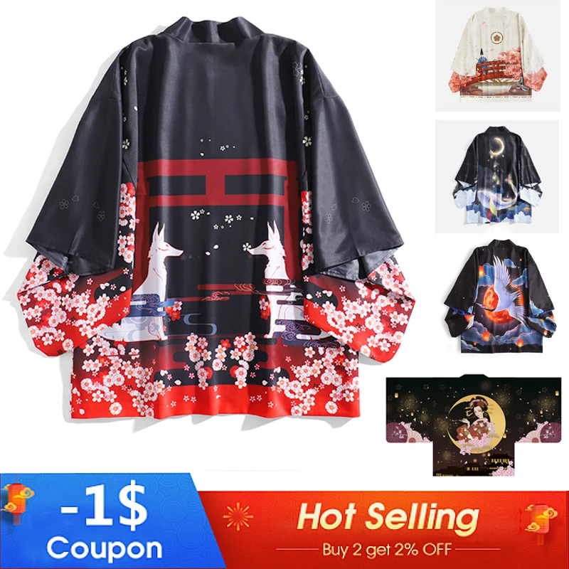 

Kimono Feminino Cardigan Jacket Women Japanese Kimono Dress Blouse Femme Long Streetwear Boho New Feeling Clothing Cosplay Mujer