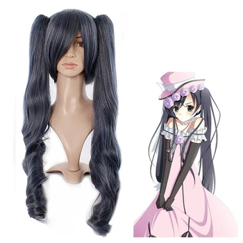 

Black Butler Kuroshitsuji Ciel Phantomhive Cross-dressing Girl Grey Blue Cosplay Wig with Hair Ponytail 60cm