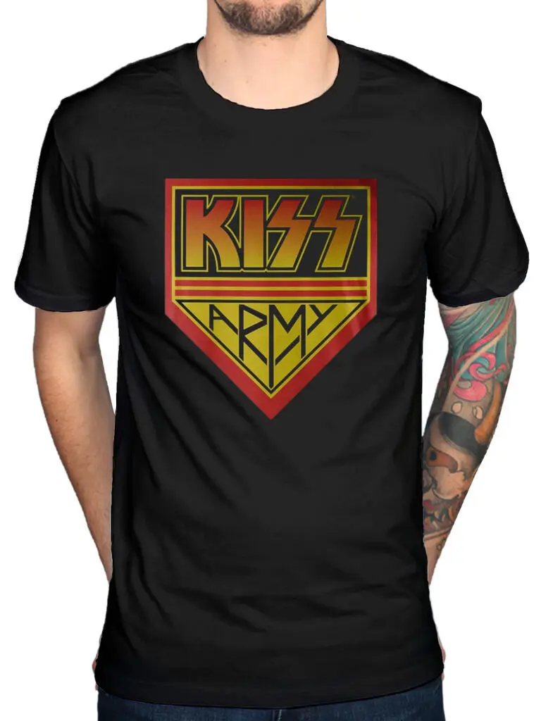 Футболка Kiss Army Gene Face Разрушитель Love Gun неоновая группа Uncle Sam летняя футболка