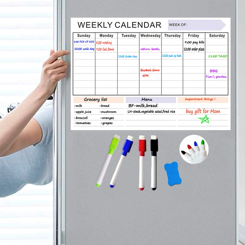 Dry-erase Calendar Whiteboard Magnetic Calendar For Refrigerator Monthly  Weekly Daily Planner For Family Home White Board Marker - Fridge Magnets -  AliExpress